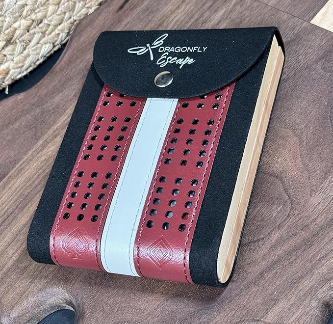 Folding Travel Cribbage Game | Lightweight Portable Cribbage Set (Wine & White)