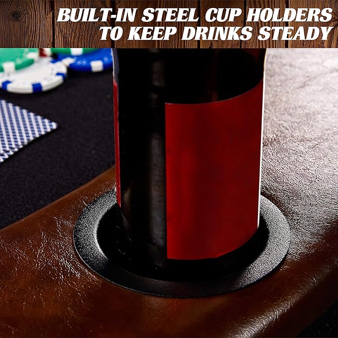 Barrington Poker Multiple Styles Folding Poker Table & Poker Table Top/Dining Table Collection, Durable Padded Rail Tables with Felt Playing Surface, Perfect for Texas Holdem Games