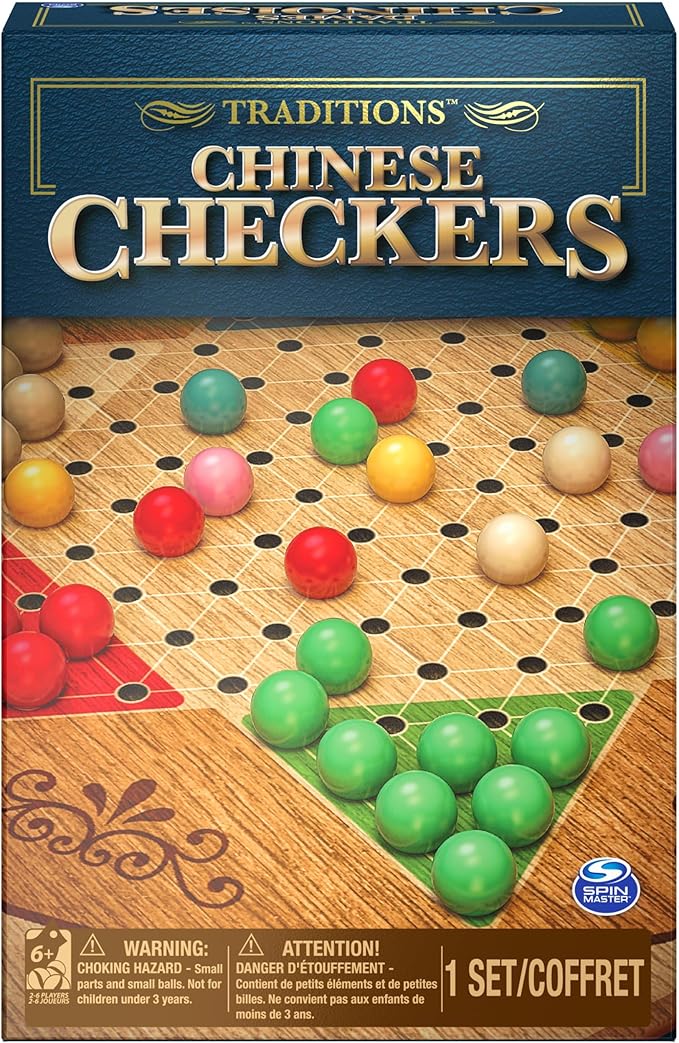 Spin Master Games, 6-Pack Family Bundle of Classic Board Games - Mancala, Pachisi, Chinese Checkers, Cribbage, Dominoes, & Chess, Checkers, Backgammon, for 2-4 Players for Ages 6 & Up