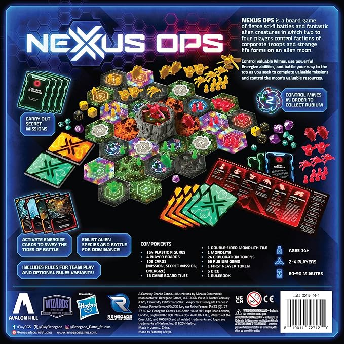 Renegade Game Studios: Nexus Ops - Strategy Board Game, Carry Out Secret Missions & Control The Mines to Collect Rubium, Ages 14+, 2-4 Players, 90 Min