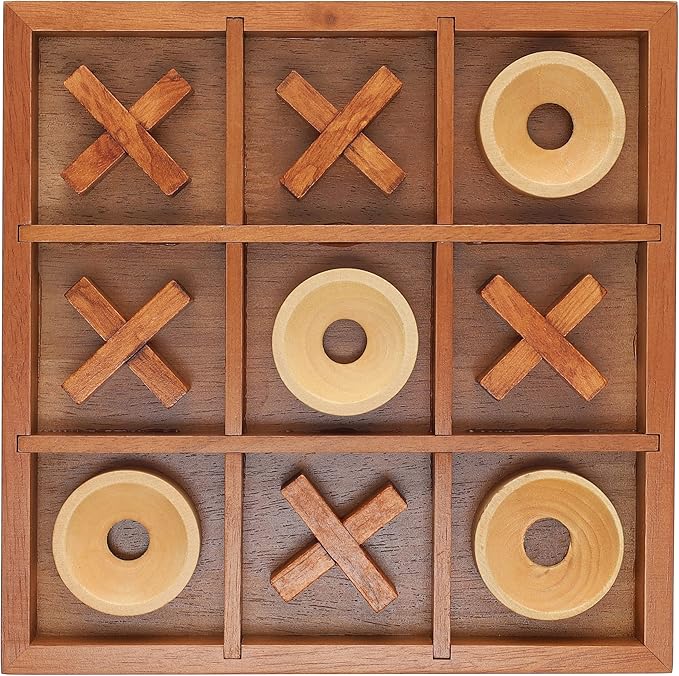 WE Games Tic-tac-Toe Wooden Board Game