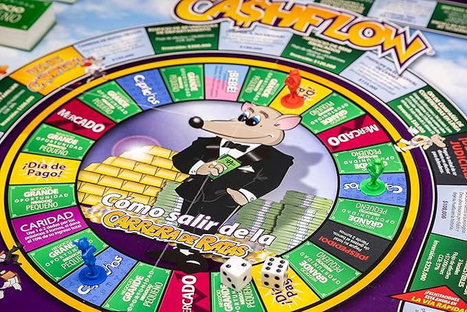Rich Dad Cashflow Spanish Board Game with Message from Robert Kiyosaki, Up to 6 Players - Fun and Educational Learning Games for Boys, Girls, and Family