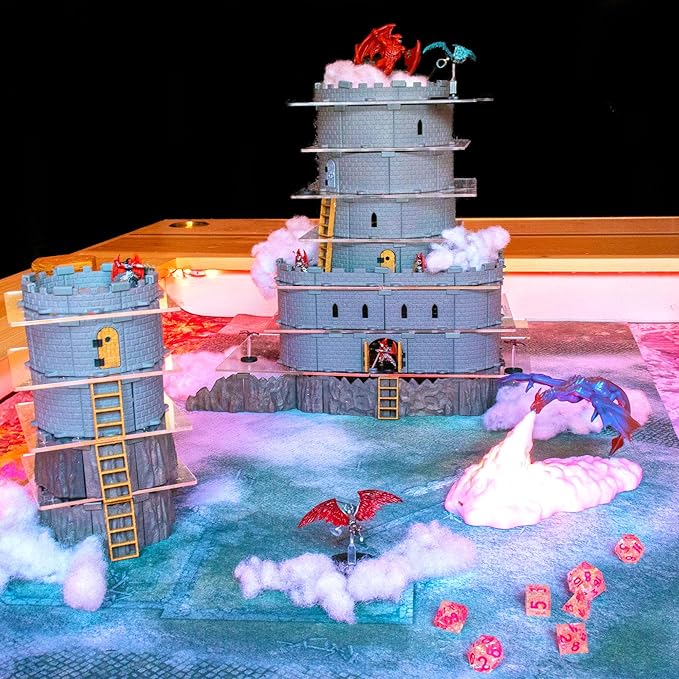 Modular Castle System: Tabletop & RPG Terrain Game Set for Dungeons & Dragons, Pathfinder, Castles & Crusades, 13th Age, Runequest, Asunder, Zombicide, and More! - Wizard Set (400+ Pieces)