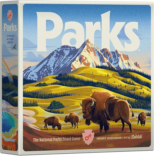 Keymaster Games Parks (2nd Edition) | Base Camp | Beautiful Strategy Game for Families, Adults, Kids or Solo | Explore Nature and The Outdoors by Hiking The US National Parks | Ages 10+ | 1-5 Players