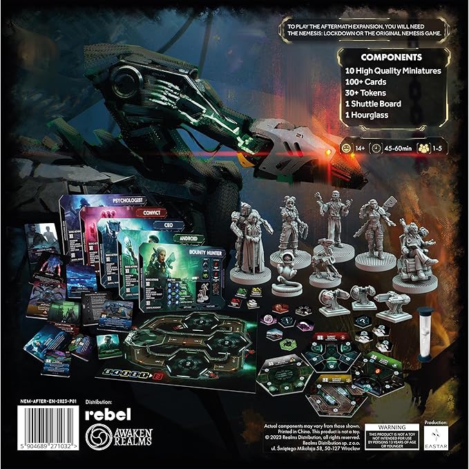 Nemesis Aftermath Board Game - Epilogue Mode Play, 5 New Characters, Added Traits & Shuttle Board, Cooperative Strategy Game for Adults, Ages 14+, 1-5 Players, 45-60 Min Playtime, Made by Rebel Studio