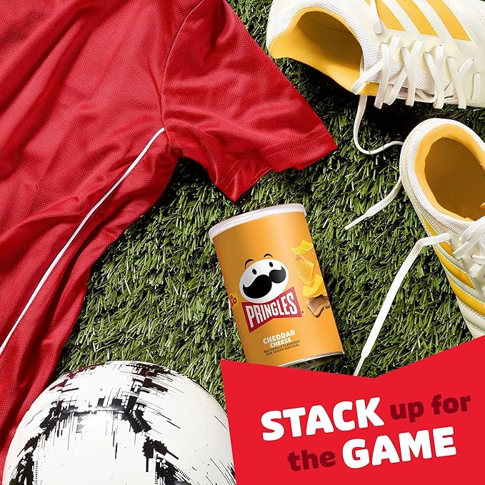 Pringles Potato Crisps Chips, Lunch Snacks, Office and Kids Snacks, Grab N' Go, Cheddar Cheese (12 Cans)