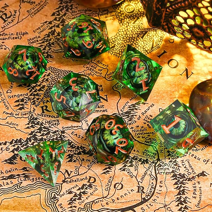 DND Dice Set, Dungeons and Dragons DND Eyeball Dice for Role Playing Table Games