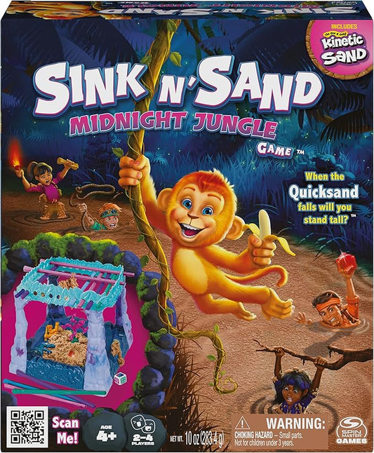 Spin Master Games Sink N’ Sand, Midnight Jungle Amazon Exclusive Kids Board Game with Kinetic Sand for Sensory Fun Gift Idea, for Preschoolers and Kids Ages 4 and up
