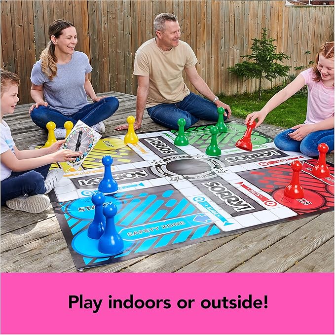 Giant SORRY! Classic Family Board Game Indoor Outdoor Retro Party Activity Summer Toy with Oversized Gameboard, for Adults and Kids Ages 6 and up
