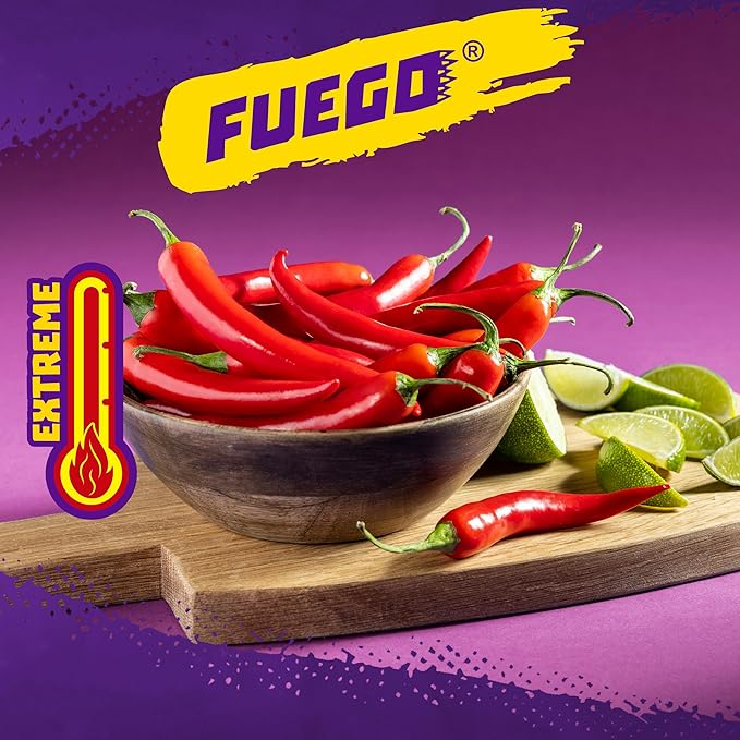 Takis Fuego Mini 25 pc / 1.23 oz Bite Size Multipack, Hot Chili Pepper & Lime Flavored Extreme Spicy Rolled Tortilla Chips