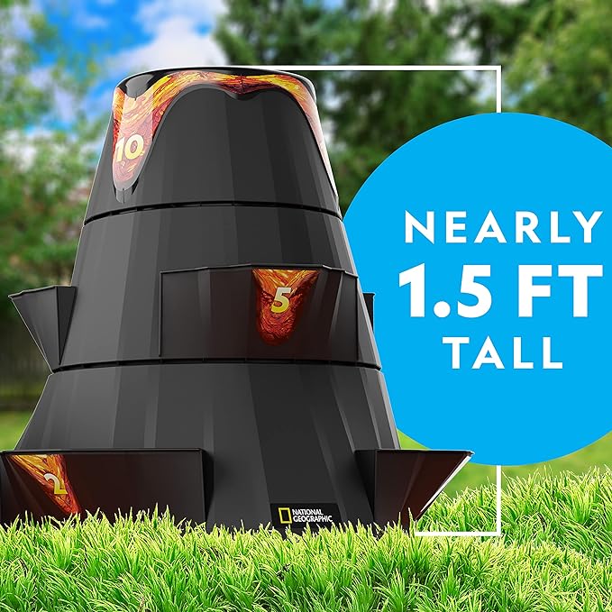 NATIONAL GEOGRAPHIC Volcano Bean Bag Toss Backyard Game Set - 5 Games, Bean Bags for Tossing, Yard Games for Kids, Outdoor Games, Patio Games (Amazon Exclusive)