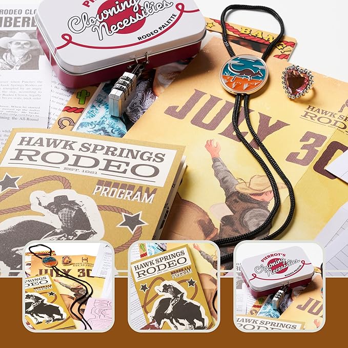 Hunt A Killer: R.I.P at The Rodeo, Solve The Murder of a Rodeo Clown, Mystery Box Game for True Crime Fans, Murder Mystery Game for Adults, Play Detective at Home, Designed for 1+ Players Ages 14+