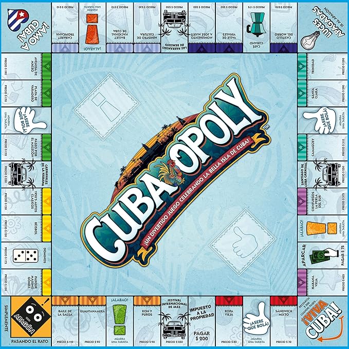 Late for the Sky Cuba-Opoly - Themed Family Board Game, Late For The Sky, Game Night, Opoly-Style Game for Ages 8+, 2-6 Players