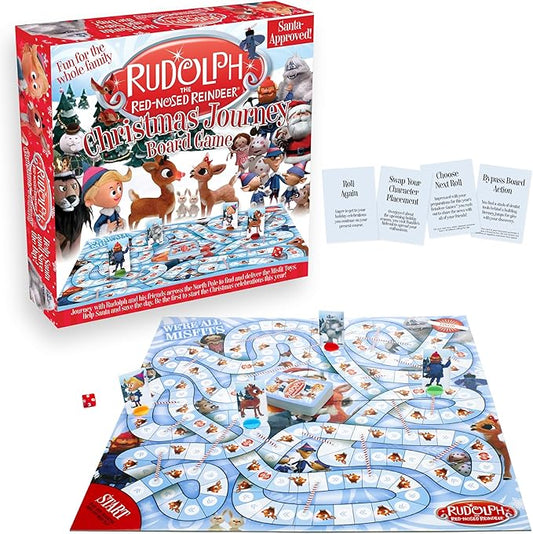 AQUARIUS Rudolph The Red-Nosed Reindeer Board Game - Fun Family Christmas Gift for Kids & Adults - Officially Licensed Rudolph Merchandise & Collectibles
