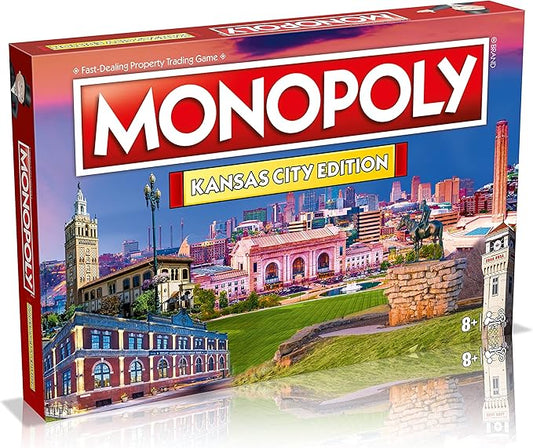 Monopoly Board Game - Kansas City Edition: 2-6 Players Family Board Games for Kids and Adults, Board Games for Kids 8 and up, for Kids and Adults, Ideal for Game Night