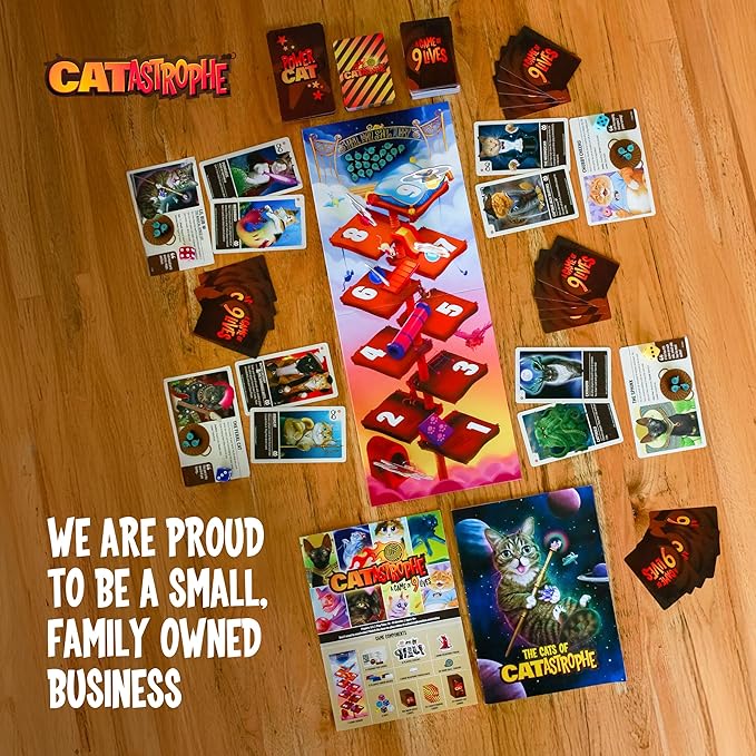CATastrophe A Game of 9 Lives | The Purrfect Board Game for Family Night and Cat Lovers | Ages 10+ | 2-6 Players | Easy to Learn
