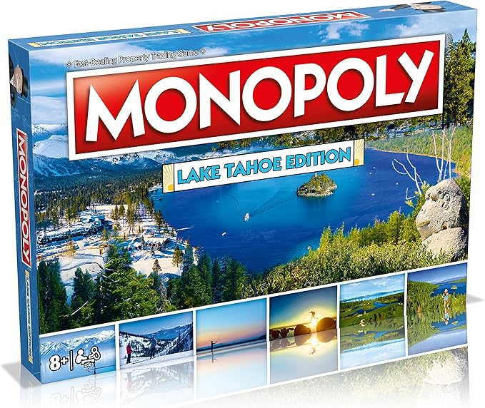 Monopoly Board Game - Lake Tahoe Edition: 2-6 Players Family Board Games for Kids and Adults, Board Games for Kids 8 and up, for Kids and Adults, Ideal for Game Night