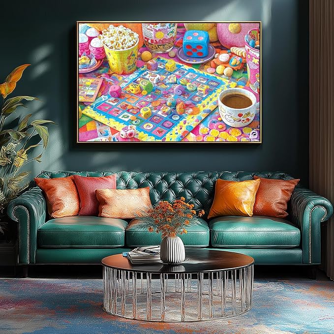 500 Piece Jigsaw Puzzle for Adults Colorful Board Game Scene Fun & Challenging Puzzles 500 Pieces with Letters on Back Family Game Night Jigsaw Puzzle for Adults and Seniors (23x15 Inch)