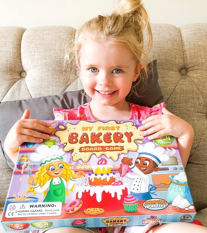 Jumping High Fives My First Bakery Board Game - A Sweet Matching Tile Game for 1-4 Kids Ages 3 and Up, A Fun and Colorful Cooperative Memory Game, Children Learn New Skills Through Hands-On Play