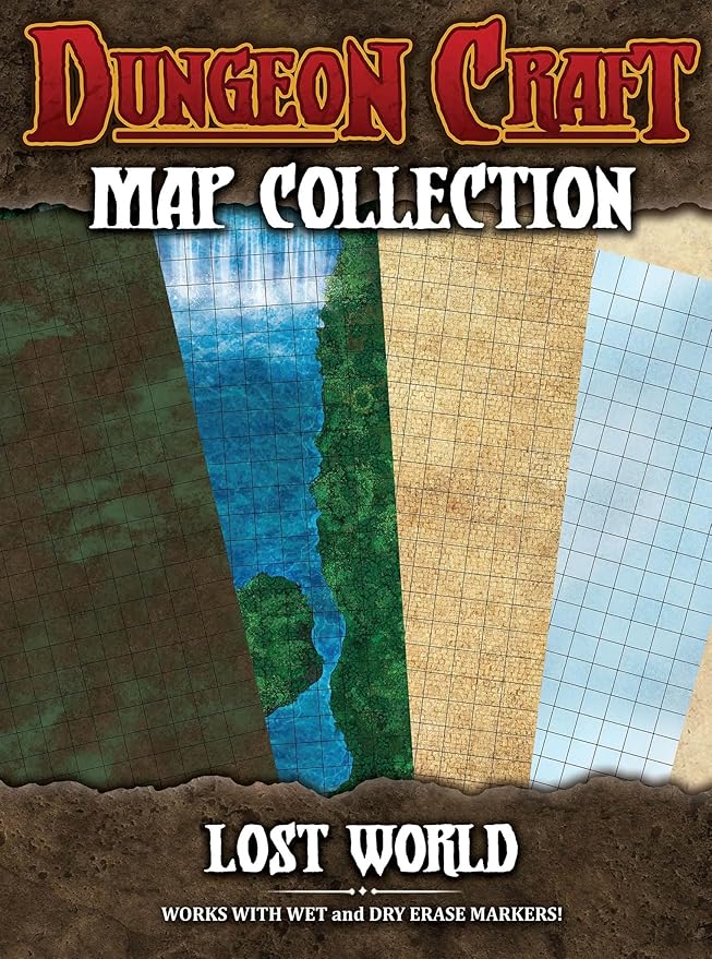 DUNGEON CRAFT Dungeon Craft Premium DND Battle Maps - DND Essentials Kit - Set of 4 - Lost World