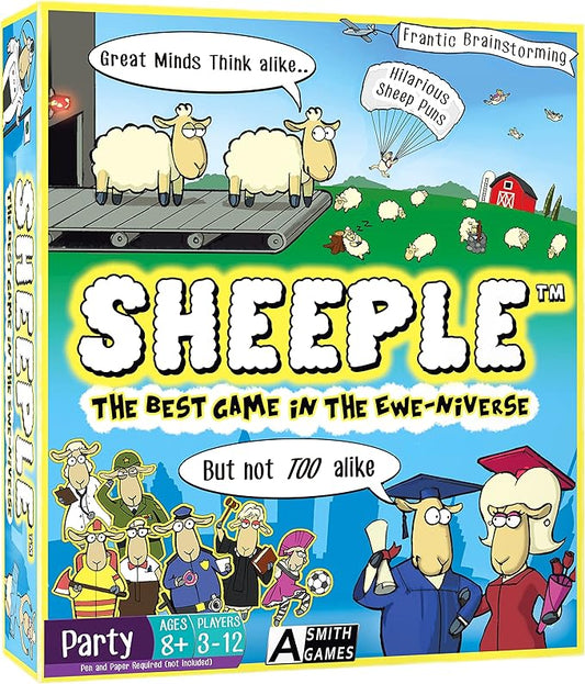 SHEEPLE™ - Where Great Minds Think Alike - Funny Word Association Party Game - Easy to Learn & Play Family Board Game - for Adults, for Teens, and for Kids - All Ages 8 & Up, 3-12 Players