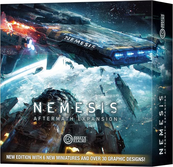 Nemesis Aftermath Board Game - Epilogue Mode Play, 5 New Characters, Added Traits & Shuttle Board, Cooperative Strategy Game for Adults, Ages 14+, 1-5 Players, 45-60 Min Playtime, Made by Rebel Studio