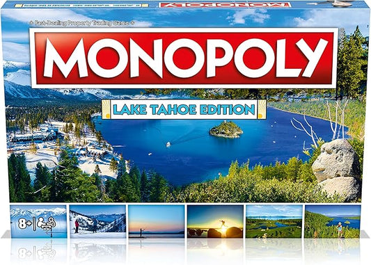 Monopoly Board Game - Lake Tahoe Edition: 2-6 Players Family Board Games for Kids and Adults, Board Games for Kids 8 and up, for Kids and Adults, Ideal for Game Night