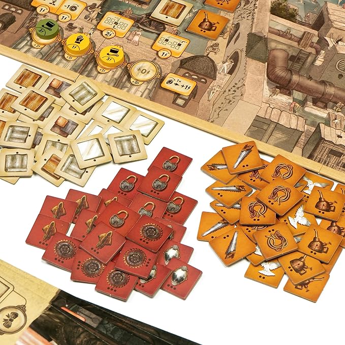 Games Trickerion - Legends of Illusion Base Game | Victorian Steampunk Worker Placement Game for 2-4 Players | 48 Unique Trick Cards & Action Selection Mechanics