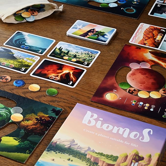 Northstar Game Studio Biomos Board Game | Easy to Learn Strategy Game for Adults, Kids, Families, Couples or Solo | Create Planets Filled with Life | 1-4 Players - 20 mins - Age 8+