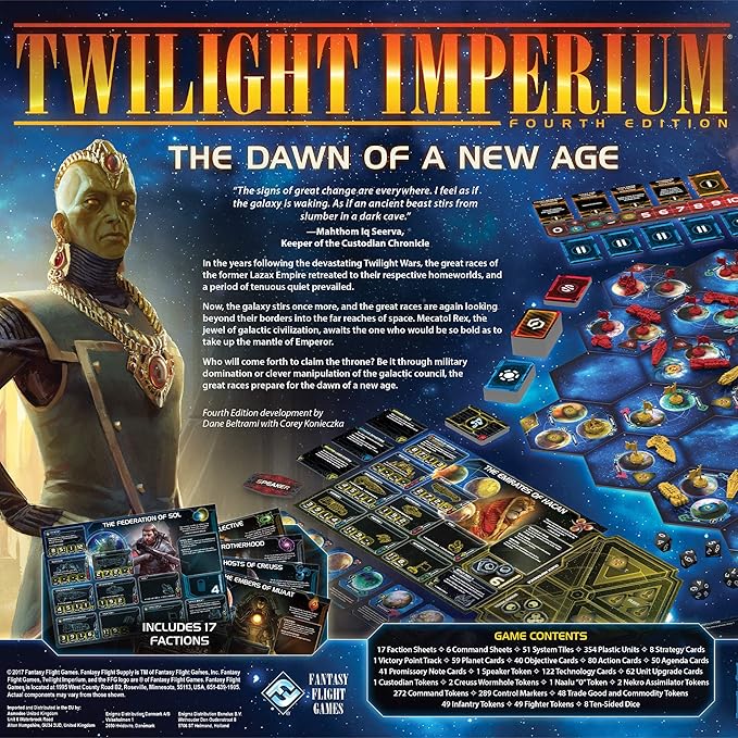 Twilight Imperium: 4th Edition Board Game - Epic Galactic Conquest! Sci-Fi Strategy Game, Adventure Game for Kids & Adults, Ages 14+, 3-6 Players, 4-8 Hour Playtime, Made by Fantasy Flight Games