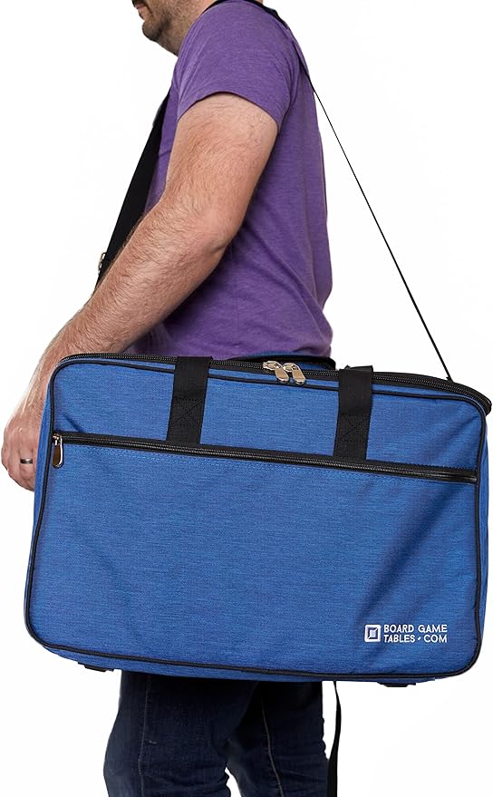 Board Game Bag - Fits 7 Standard Boxes - Carry With Backpack/Shoulder Strap/Luggage Slip - Padded For Protection - Duffle Bag For Travel Or Game Night - Pocket For DND Accessories (Amethyst Purple)