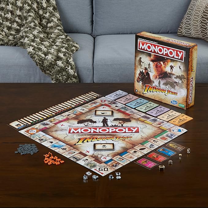 Hasbro Gaming Monopoly Indiana Jones Game, Inspired by The Indiana Jones Movies, Board Game for 2-6 Players, Ages 8 and Up