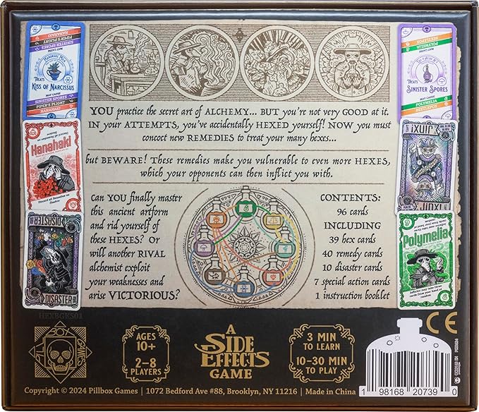 Pillbox Games Hex Effects: a Fast-paced Card Game with Potions and Disasters, 2-8 Players, 10-30 Min Play