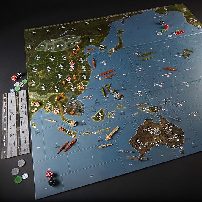 Avalon Hill Axis & Allies Pacific 1940 Second Edition WWII Strategy Board Game, with Extra Large Gameboard, Ages 12 and Up, 2-4 Players