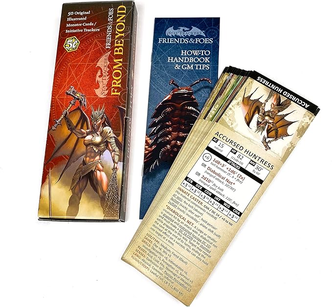 Friends & Foes from Beyond - 50 Illustrated Original 5e Monsters - Initiative Cards for 5th Edition DM's