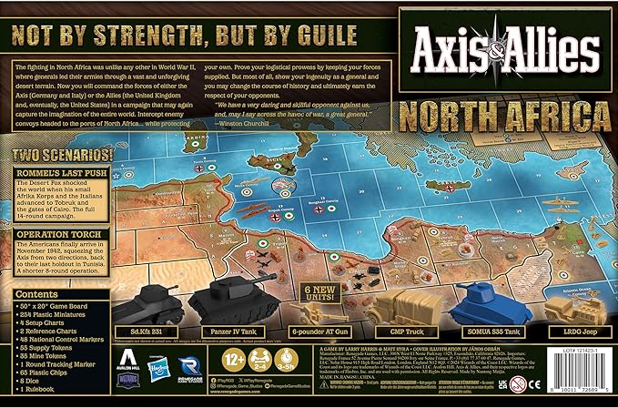 Renegade Game Studios: Axis & Allies: North Africa - 2-4 Players - Ages 12+ 3 Hours Playing time - New Setting for Axis & Allies Over 250+ Plastic Miniatures
