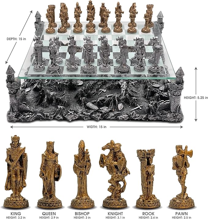 Renaissance Knight Chess Recreational Classic Strategy Game Set