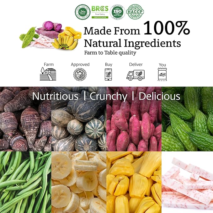 Vinamit Dried Mix Fruit Chips | 8.8 oz Bag | No Sugar Added | Tropical Fruit Blend | No-GMO, Gluten-Free & Vegan | High in Fiber & Antioxidants | Ideal for Healthy Snacking