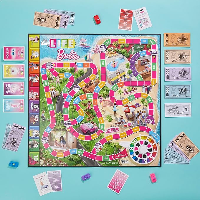 Hasbro Games The Game of Life: Barbie Edition Board Game | Ages 8+ | 2 to 4 Players | Fun Family Games for Kids and Adults | Kids Gifts (Amazon Exclusive)