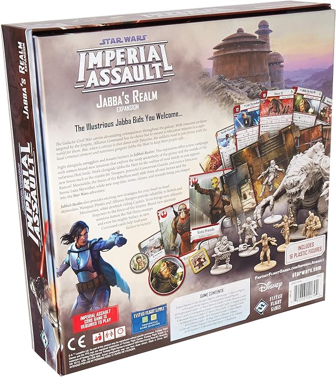 Star Wars Imperial Assault Board Game Jabba's Realm EXPANSION - Epic Sci-Fi Miniatures Strategy Game for Kids and Adults, Ages 14+, 1-5 Players, 1-2 Hour Playtime, Made by Fantasy Flight Games