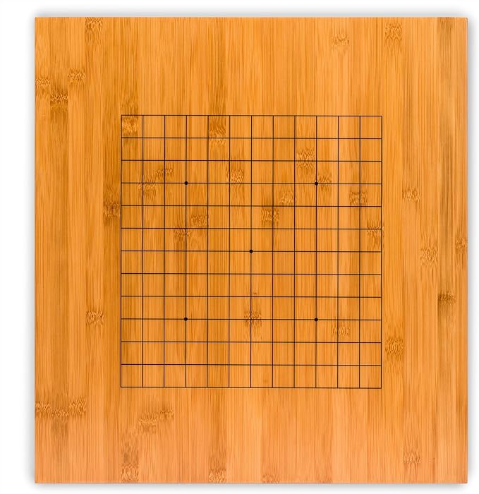 Yellow Mountain Imports Bamboo 2-Inch Reversible 19x19/13x13 Go Game Set Board with Double Convex Melamine Stones and Bamboo Bowls - Classic Strategy Board Game (Baduk/Weiqi)