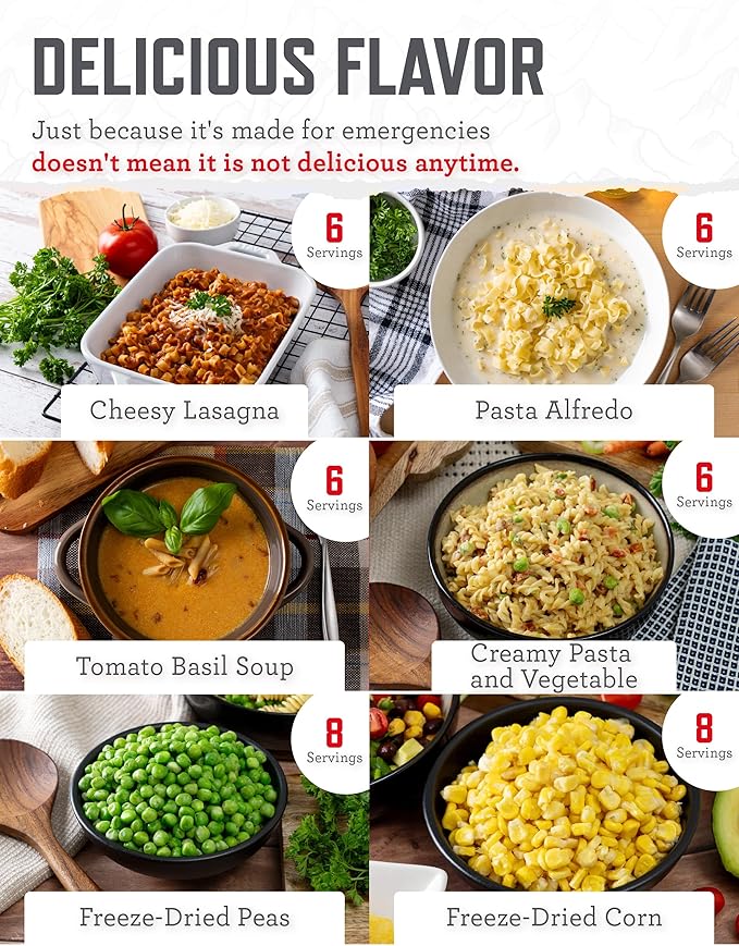 ReadyWise Emergency Food Supply - 104 Servings Variety Pack Bucket, Protein Meals, Dehydrated & Freeze Dried Food for Backpacking, Camping Essentials & Prepping Supplies, up to 25 Year Shelf Life