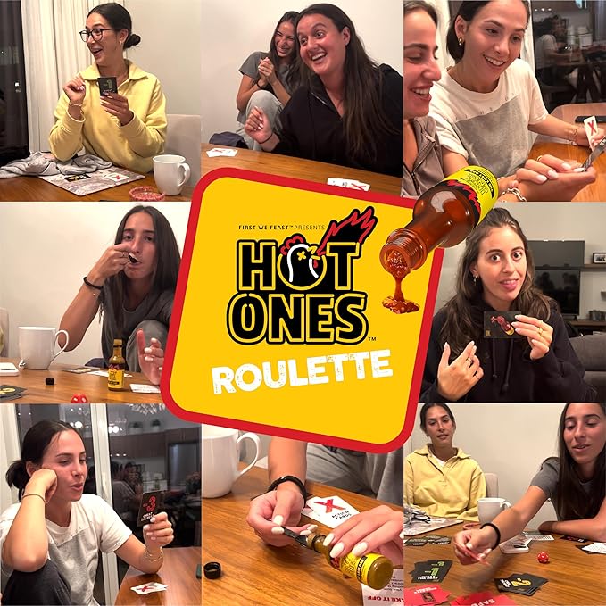 Wilder Hot Ones Roulette – Hot Sauce Included – A Push Your Luck Party Game