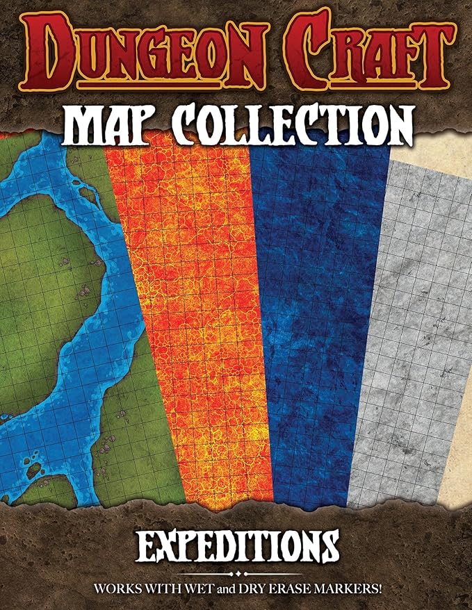 Dungeon Craft RPG & DND Starter Set – Maps Essentials Kit – Set of 4 – Expedition