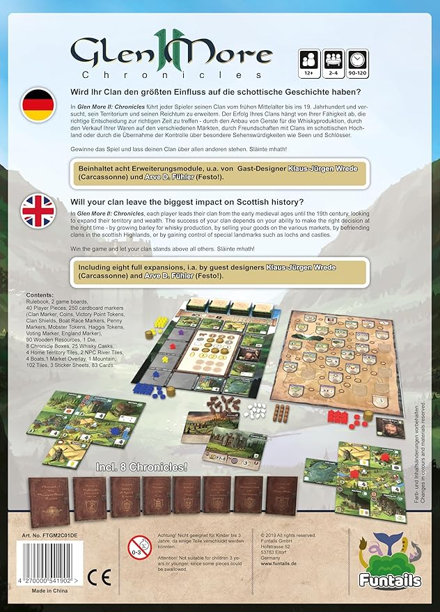 Hutter Trade: Glen More II: Chronicles - Board Game, Scottish History, Clan & Village Building, Resource Management & Development, Age 12+, 2-4 Player