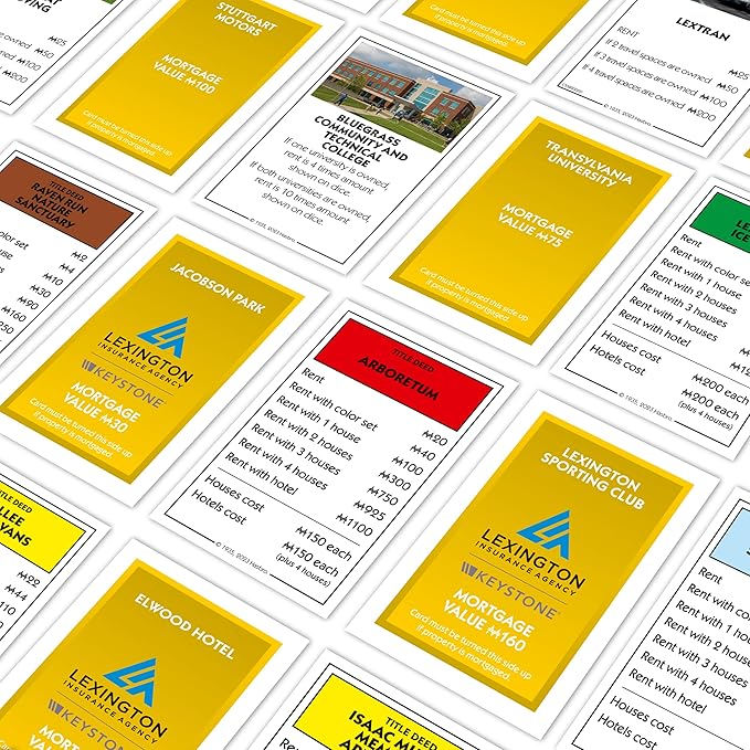 Monopoly Board Game - Lexington Edition: 2-6 Players Family Board Games for Kids and Adults, Board Games for Kids 8 and up, for Kids and Adults, Ideal for Game Night