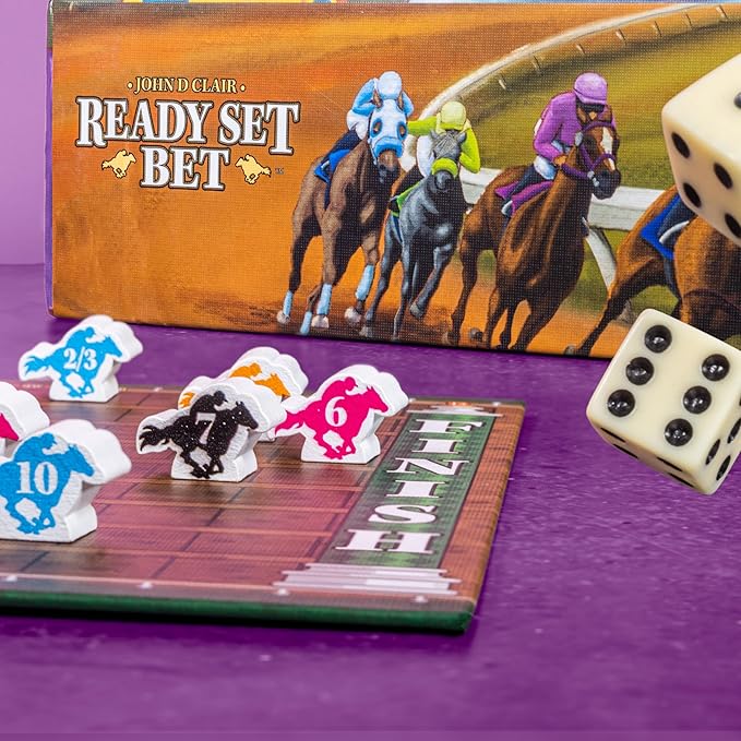 AEG Ready Set Bet | Head Off to The Races | Betting & Bluffing | Real-Time Dice Rolling Party Game | Simultaneous Play | 2-6 Players | Ages 10+