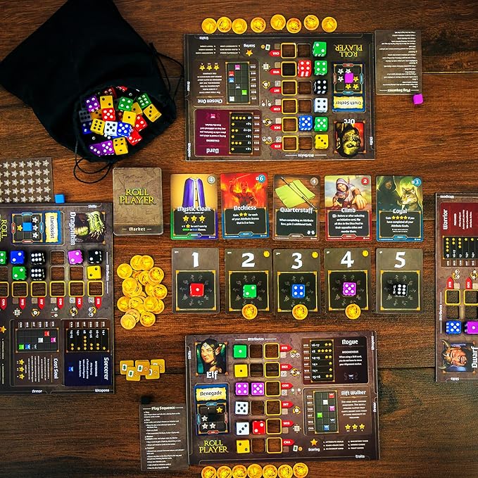 Roll Player Board Game | A Dice Game of Fantasy Character Creation | Ages 10+ | Competitive Strategy | Family Game for 1-4 Players | 60-90 Minutes