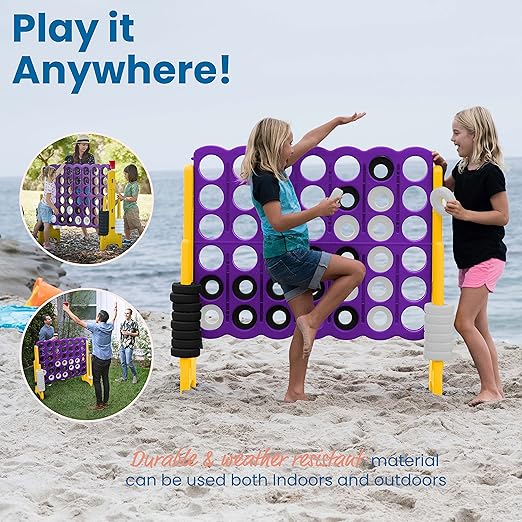 ECR4Kids Jumbo 4-To-Score, Giant Game, Purple/Gold