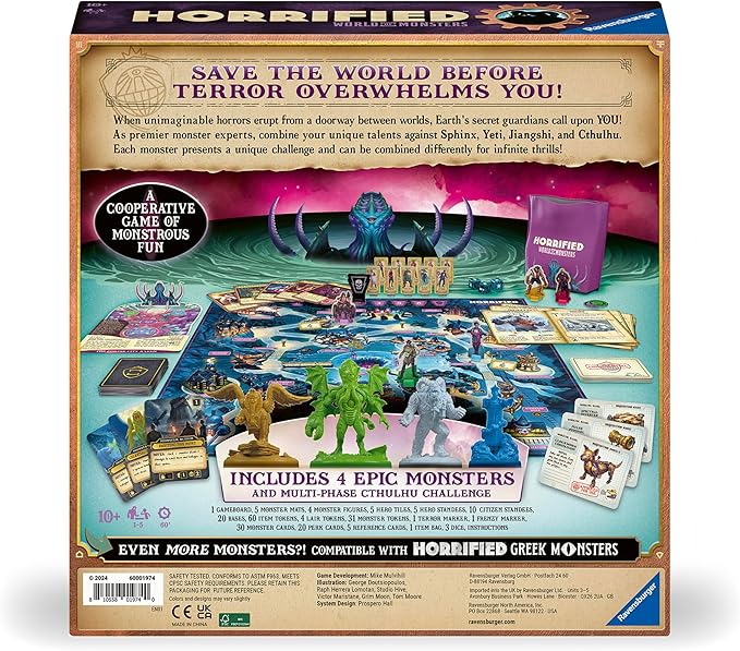 Ravensburger Horrified: World of Monsters Cooperative Strategy Board Game for Ages 10 and Up